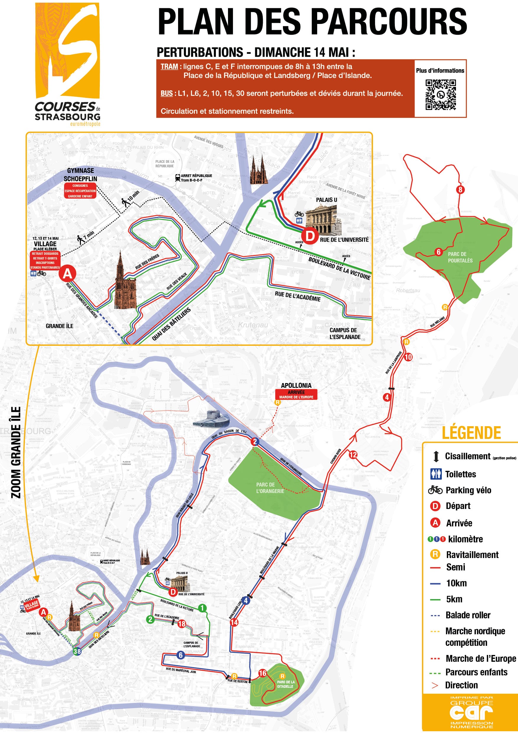 parcours CDS 2023 Courses de Strasbourg Eurométropole Courses de